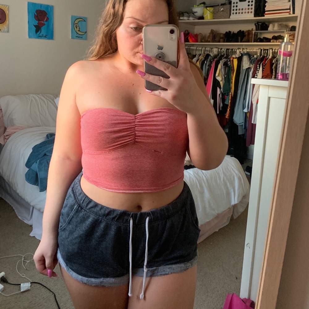 Red and white tube top